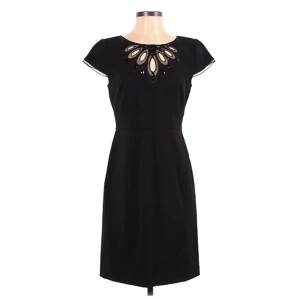 Chetta B Black Short Sleeve Dress Cutout Size 10 Cocktail Dress Evening